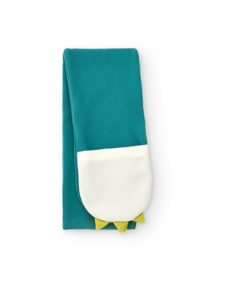 Bufanda verde con detalles de monstruo para niño de la Bufanda verde con detalles de monstruo para niño de la