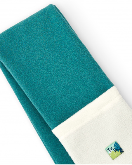 Bufanda verde con detalles de monstruo para niño de la Bufanda verde con detalles de monstruo para niño de la