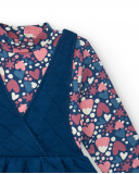 Conjunto de vestido acolchado azul con camiseta estampada para Conjunto de vestido acolchado azul con camiseta estampada para