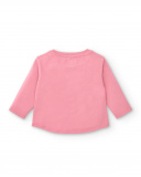 Camiseta rosa con estampado de corazones y pingüino para niña Camiseta rosa con estampado de corazones y pingüino para niña