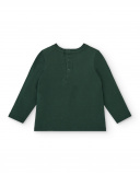 Camiseta de manga larga para niña en color verde con estampado Camiseta de manga larga para niña en color verde con estampado