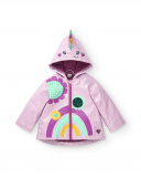 Chubasquero lila con capucha arcoíris para niña colección Cyber Chubasquero lila con capucha arcoíris para niña colección Cyber