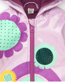 Chubasquero lila con capucha arcoíris para niña colección Cyber Chubasquero lila con capucha arcoíris para niña colección Cyber