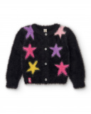 Cárdigan para niña en color negro con estrellas multicolores Cárdigan para niña en color negro con estrellas multicolores
