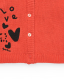 Chaqueta niña en rojo con estampado de corazones colección Chaqueta niña en rojo con estampado de corazones colección