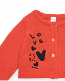 Chaqueta niña en rojo con estampado de corazones colección Chaqueta niña en rojo con estampado de corazones colección