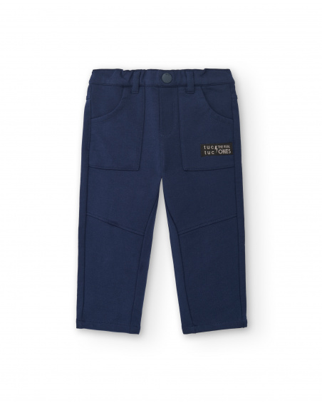 Pantalón niño en azul marino con bolsillos cargo colección Big