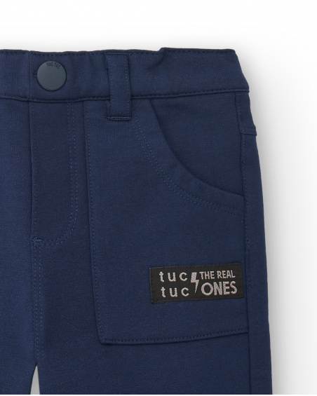 Pantalón niño en azul marino con bolsillos cargo colección Big
