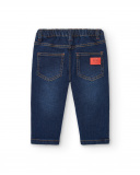 Pantalón denim niño con detalles bordados colección Big Brains Pantalón denim niño con detalles bordados colección Big Brains