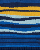 Jersey tricot niño en azul con rayas multicolor colección Jersey tricot niño en azul con rayas multicolor colección