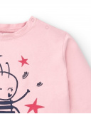 Camiseta niña en color rosa con diseño de estrellas colección Camiseta niña en color rosa con diseño de estrellas colección