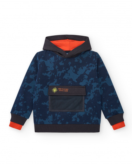 Sudadera con capucha y bolsillo frontal camuflaje para nino coleccion Made for Adventure tuc tuc
