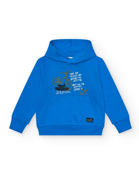 Sudadera azul con estampado gráfico para niño de la colección