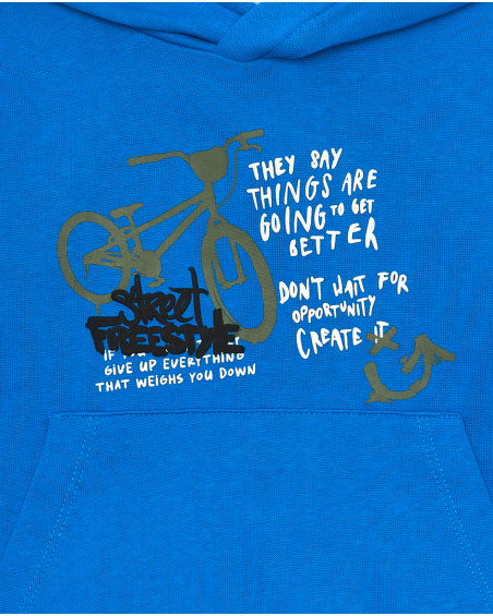 Sudadera azul con estampado gráfico para niño de la colección