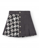Falda de sarga con detalle de botones y estampado pata de gallo Falda de sarga con detalle de botones y estampado pata de gallo