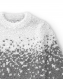 Jersey niña en blanco y gris con efecto degradado colección The Jersey niña en blanco y gris con efecto degradado colección The