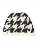 Jersey de punto suave con estampado de pata de gallo para niña Jersey de punto suave con estampado de pata de gallo para niña