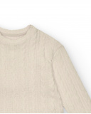 Jersey niña en color beige con textura trenzada colección The Jersey niña en color beige con textura trenzada colección The