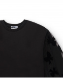 Sudadera negra con mangas de tul y lazos para niña colección Sudadera negra con mangas de tul y lazos para niña colección