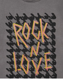 Camiseta gris con estampado "Rock N Love" para niña colección Camiseta gris con estampado "Rock N Love" para niña colección