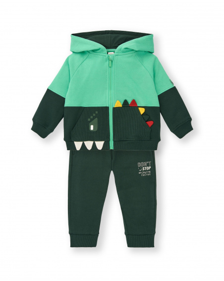 Conjunto de sudadera con capucha y pantalones jogger para nino con diseno de dinosaurio coleccion