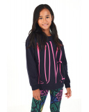 Sudadera negra con estampado rosa para niña colección Living in Sudadera negra con estampado rosa para niña colección Living in