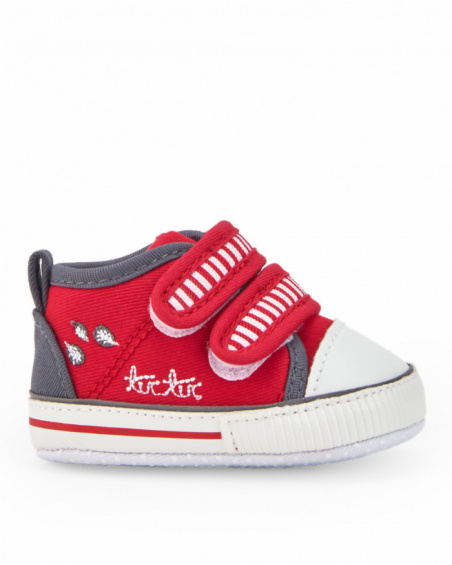 Zapatillas niño en rojo con cierre de velcro colección Sweet