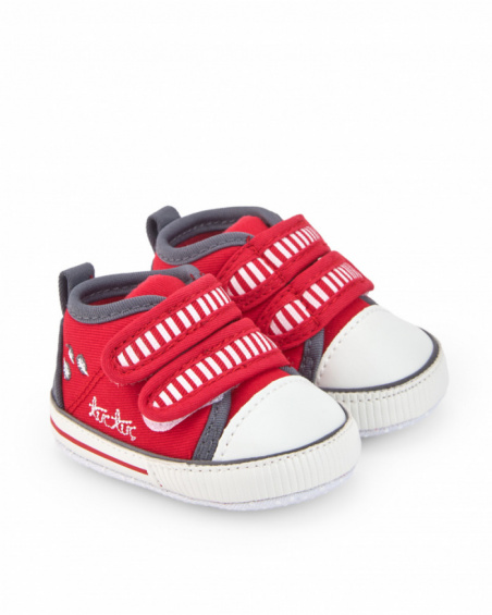 Zapatillas niño en rojo con cierre de velcro colección Sweet