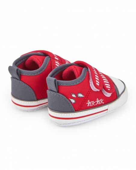 Zapatillas niño en rojo con cierre de velcro colección Sweet