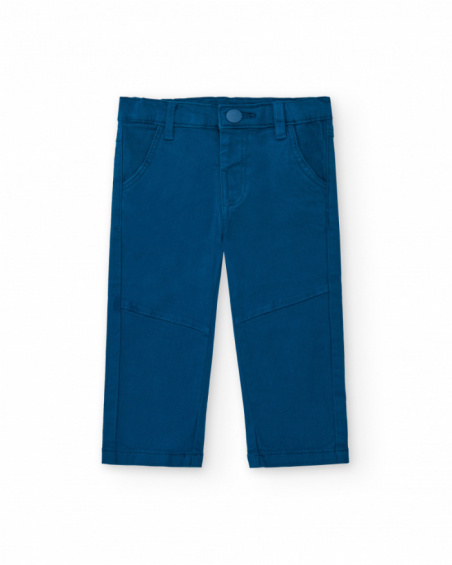 Pantalones niño en azul con bolsillos colección Big Brains