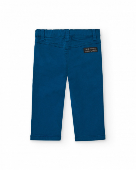 Pantalones niño en azul con bolsillos colección Big Brains
