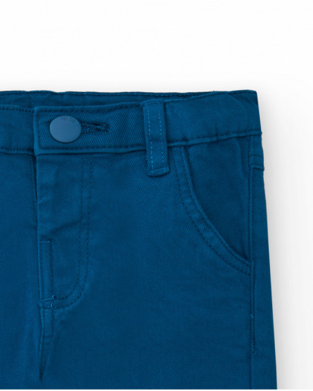 Pantalones niño en azul con bolsillos colección Big Brains