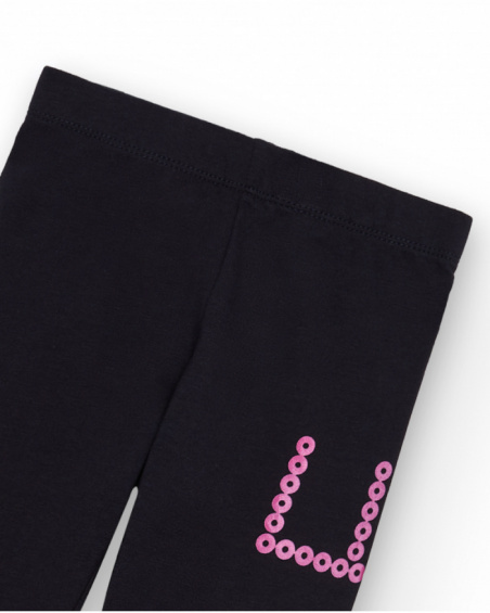 Leggings niña en negro con estampado de colores colección
