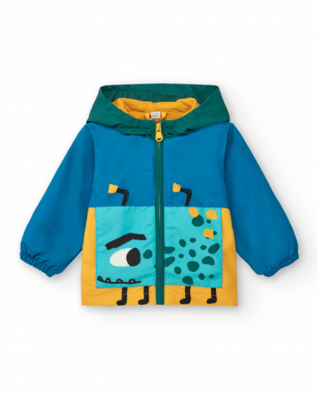 Cortavientos niño en azul con detalles en contraste Happy Garden Cortavientos niño en azul con detalles en contraste Happy Garden
