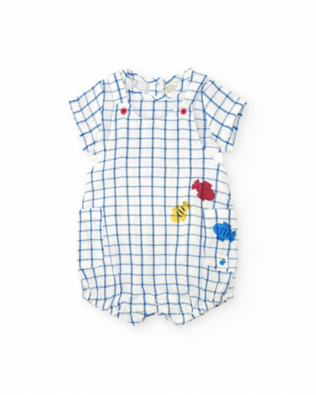 Peto y camiseta de punto para niño con estampado de cuadros
