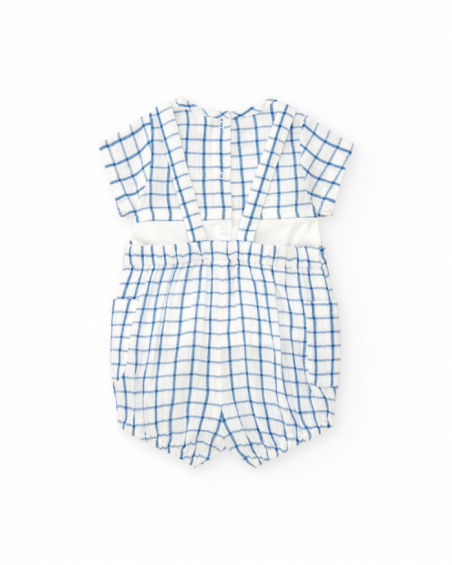 Peto y camiseta de punto para niño con estampado de cuadros