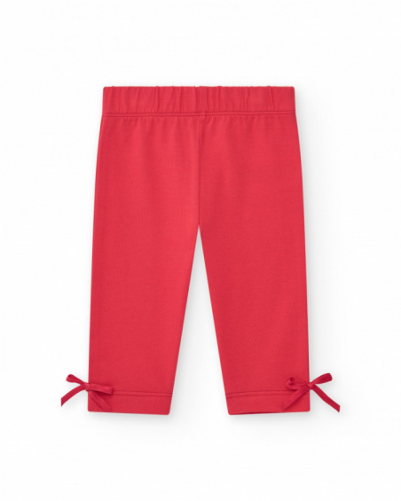 Conjunto para niña con camiseta de medusas, leggings rojos y Conjunto para niña con camiseta de medusas, leggings rojos y