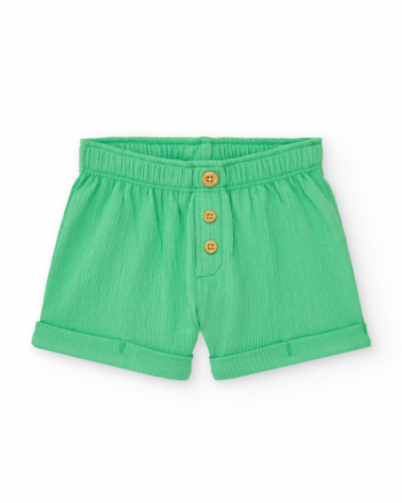 Conjunto para niño en verde y amarillo con camiseta bordada de Conjunto para niño en verde y amarillo con camiseta bordada de