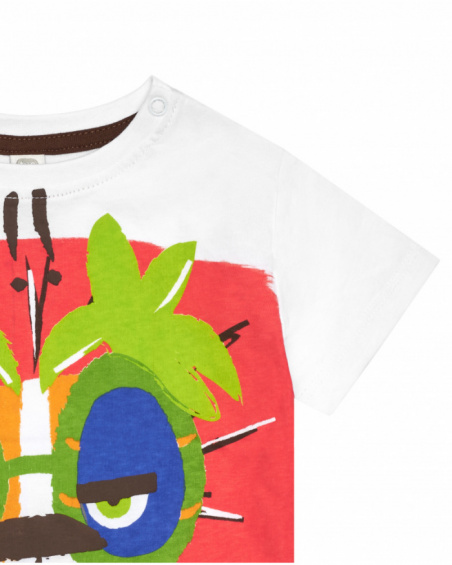 Camiseta blanca para niño con tigre y frase "I'm quiet!!" Camiseta blanca para niño con tigre y frase "I'm quiet!!"
