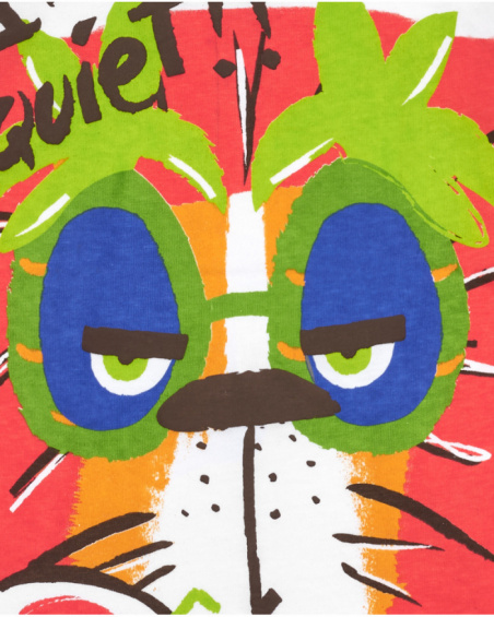 Camiseta blanca para niño con tigre y frase "I'm quiet!!" Camiseta blanca para niño con tigre y frase "I'm quiet!!"
