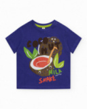Camiseta azul para niño con coco y texto "Coconut Milk Shake" Camiseta azul para niño con coco y texto "Coconut Milk Shake"
