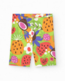 Legging corto lila para niña con estampado tropical Legging corto lila para niña con estampado tropical