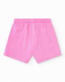 Short rosa para niña con estampado de manchas naranjas y Short rosa para niña con estampado de manchas naranjas y