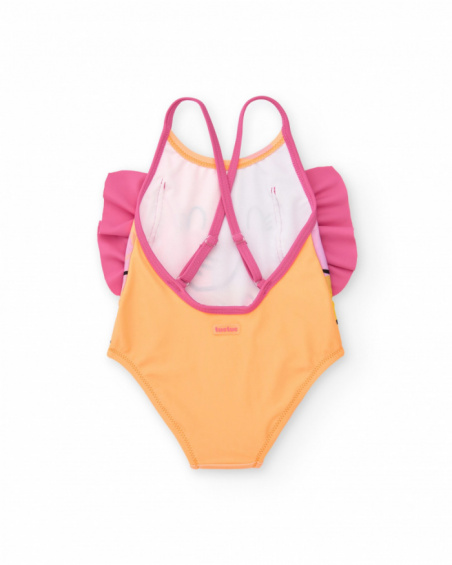 Bañador para niña en rosa con elefante y corazones Bañador para niña en rosa con elefante y corazones