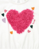 Camiseta para niña en blanco con mangas abullonadas y fruncido Camiseta para niña en blanco con mangas abullonadas y fruncido