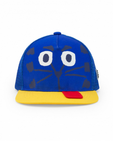 Gorra para niño en azul con cara de animal y cierre ajustable Gorra para niño en azul con cara de animal y cierre ajustable