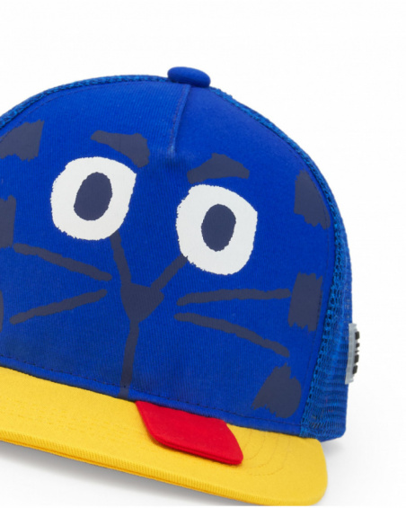 Gorra para niño en azul con cara de animal y cierre ajustable Gorra para niño en azul con cara de animal y cierre ajustable