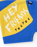 Bóxer de baño para niño en azul con frase "HEY FRIENDS" Bóxer de baño para niño en azul con frase "HEY FRIENDS"