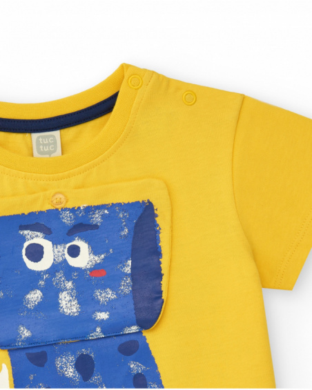 Camiseta para niño en amarillo con animal azul y frase "I'm Camiseta para niño en amarillo con animal azul y frase "I'm