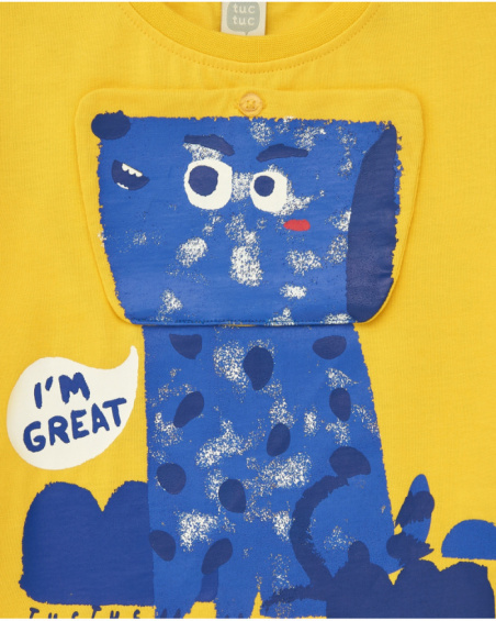 Camiseta para niño en amarillo con animal azul y frase "I'm Camiseta para niño en amarillo con animal azul y frase "I'm